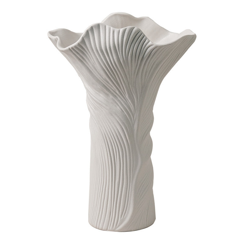 Modern Textured Ceramic Decorative Vase for Tabletop Floral Arrangement and Home Decor