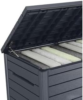 Keter Kissenbox XXL Ontario, graphit, 870l Fassungsvermögen, Außenmaße: 147 x 83 x 86 cm, Auflagenbox wasserdicht, für Outdoor geeignet