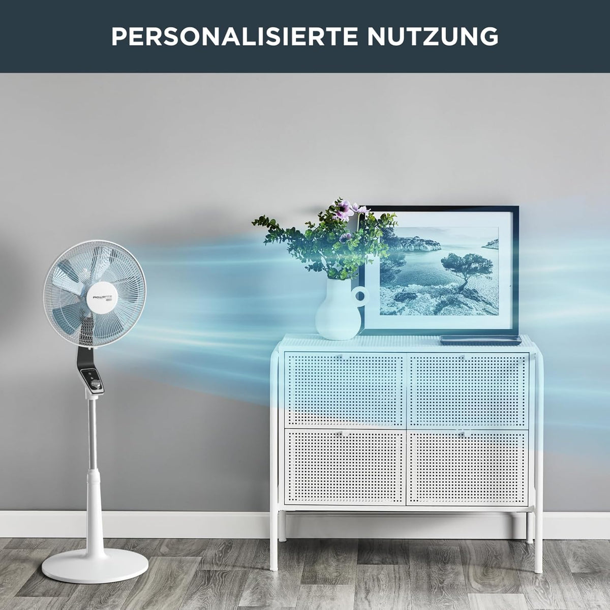Rowenta Turbo Silence Standventilator, 45 dB(A), 72 m³/min Luftstrom, 4 Geschwindigkeiten, Silent Night & Turbo Boost, 120° Oszillation, Höhenverstellbar, VU5640