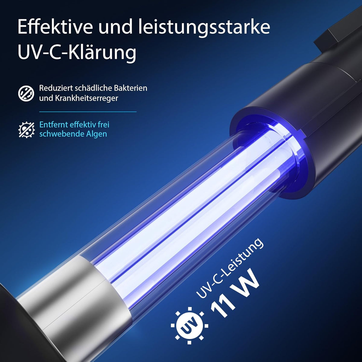 Wiltec CPF-250 Druckteichfilter 10.000 l/h / 11 W UVC Einheit, Teichdruckfilter für Teiche bis 10.000 Liter, Teichklärer, Filteranlage