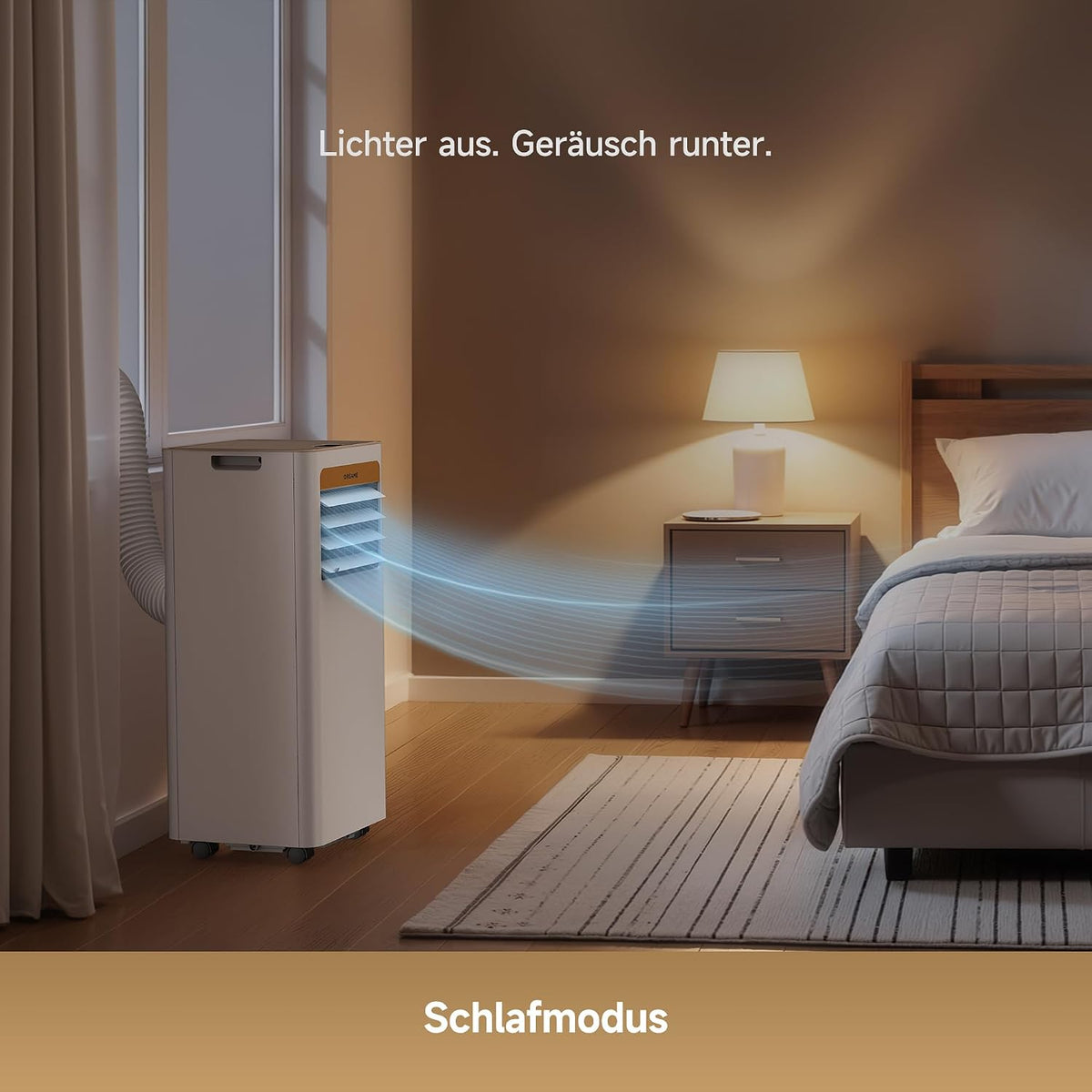 DREAME P-Wind10 7000 BTU Tragbare Klimaanlage, 3-in-1: Kühler & Entfeuchter & Ventilator. 3D Airflow, App- & Fernsteuerung, Schlafmodus, Selbstverdunstung, einfache Einrichtung