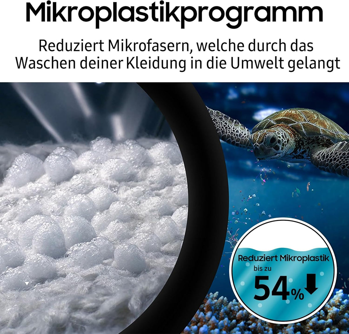 Waschmaschine, 9 kg, 1.400 U/min, EEK: A, Mikroplastik-Programm, Ecobubble, 14 Programme, WiFi SmartControl, Schwarz, WW90CGC04AABEG