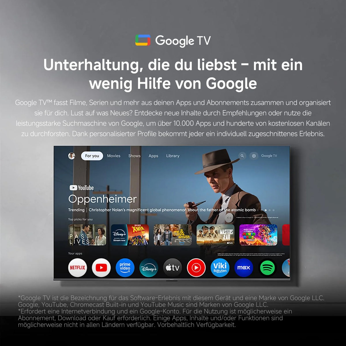 XIAOMI A Pro, 55" (140 cm), 4K UHD QLED, Smart TV, Google TV, Triple Tuner DVB-C/S/S2/T/T2, HDR10+, Game Boost 120Hz, MEMC, Sprachsteuerung mit, 2+8GB, Kompatibel mit Apple Airplay & Google Cast