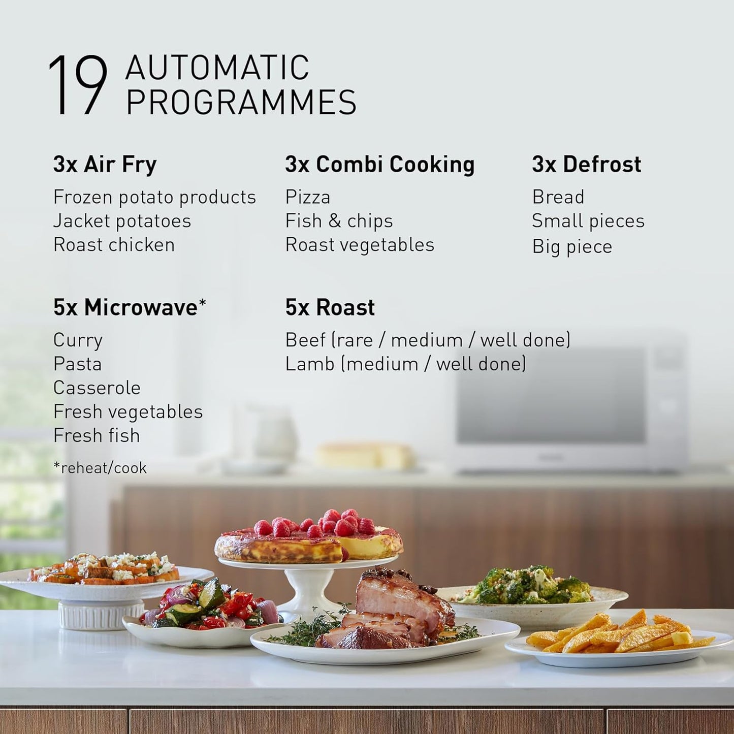 Panasonic NN-CD58RSEPG 27L 4-in-1 Kombi-Mikrowelle mit Airfryer Modus und Garkorb, 1000W Inverter, 1300W Grill, Umluft, 19 Automatikprogramme, Edelstahl