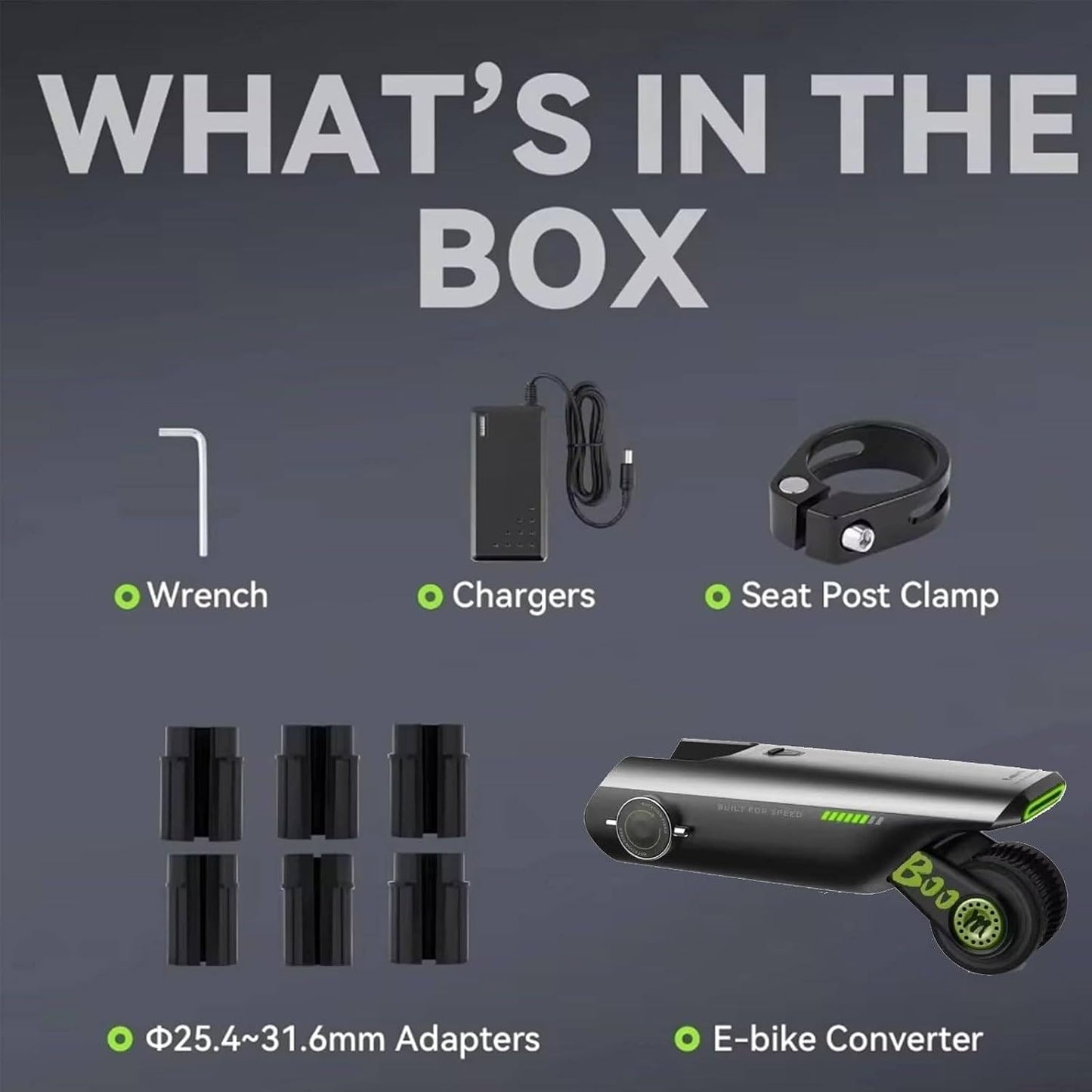 Kit ConversióN Bicicleta EléCtrica + Adaptador Tija SillíN 6 Velocidades, MáX. 15,5 Mph, 2 Kg Ligero De Transportar + Control De AplicacióN, Bueno Para Bicicletas MontañA Y Carretera