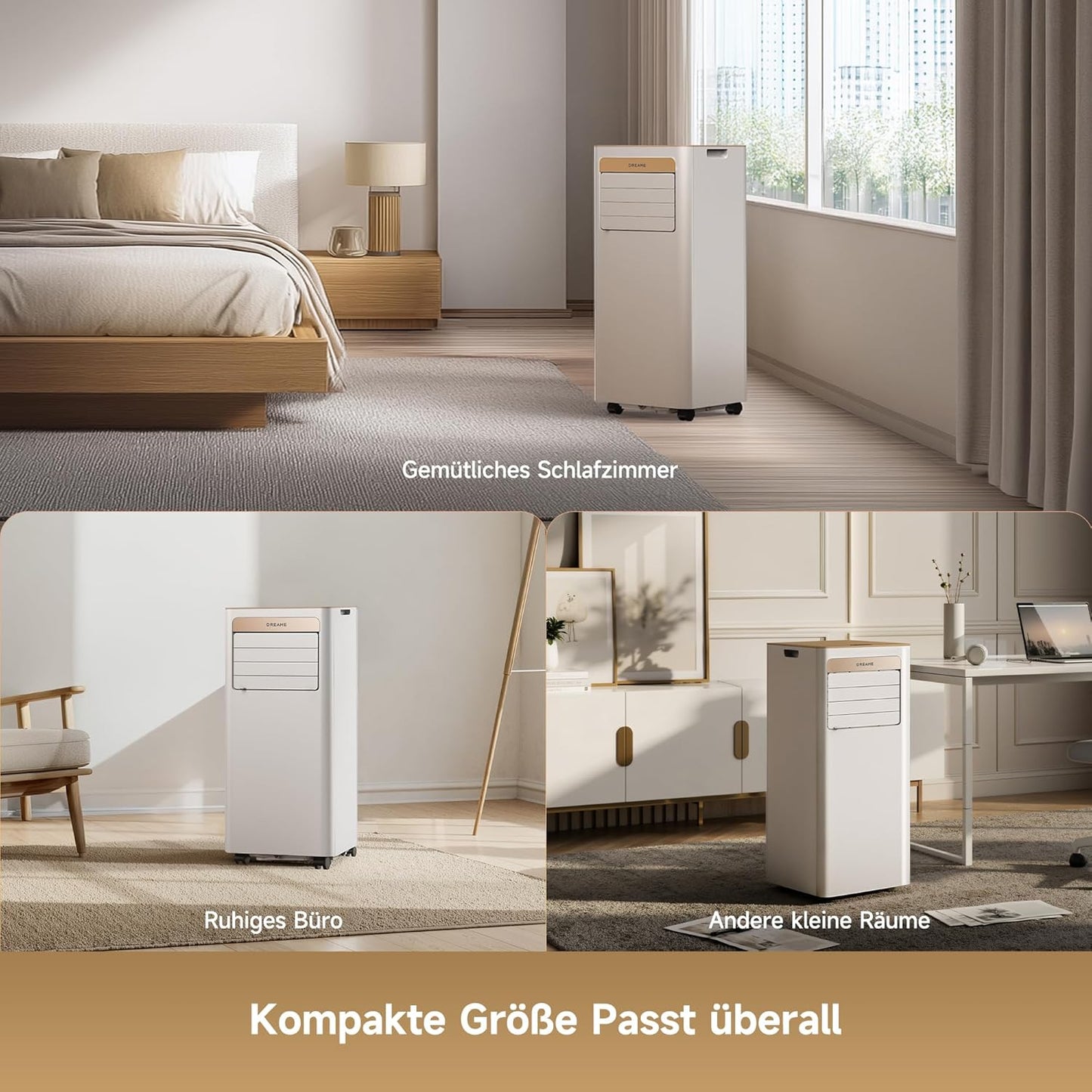 DREAME P-Wind10 7000 BTU Tragbare Klimaanlage, 3-in-1: Kühler & Entfeuchter & Ventilator. 3D Airflow, App- & Fernsteuerung, Schlafmodus, Selbstverdunstung, einfache Einrichtung
