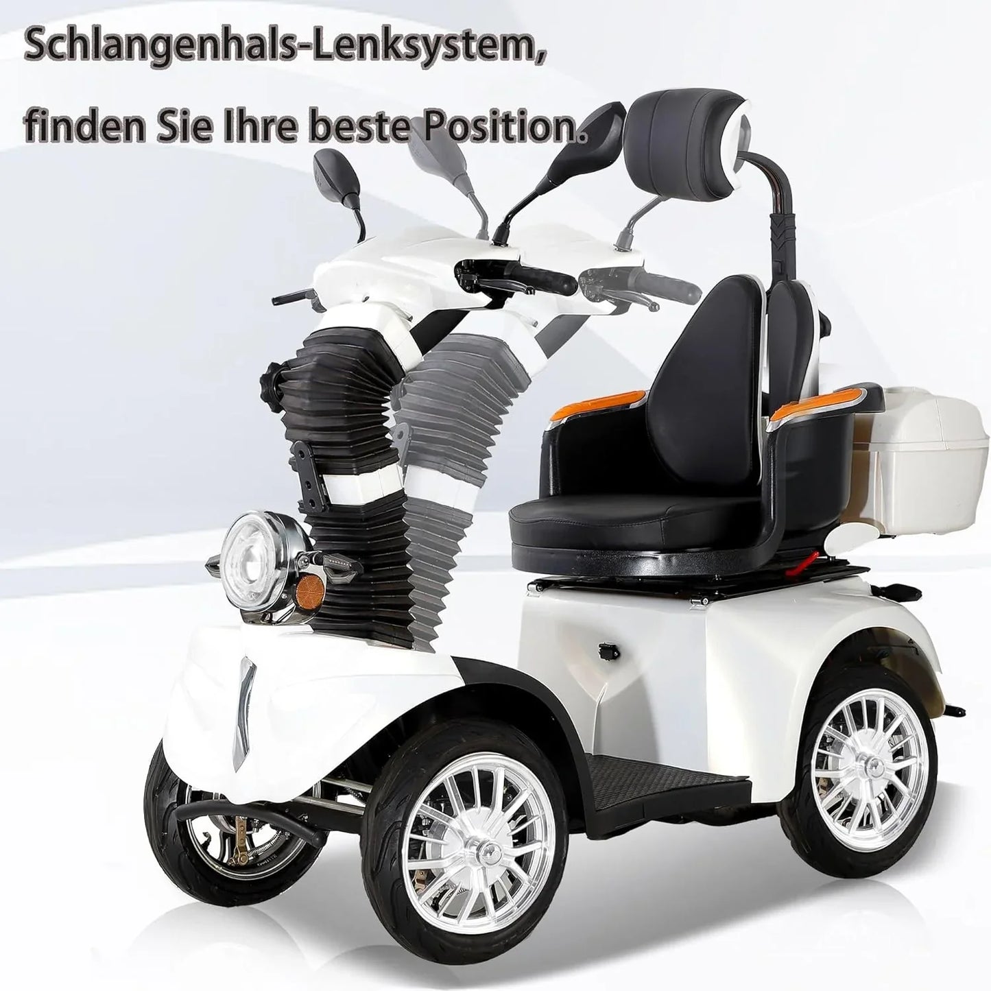 2025 Scooter de movilidad ZVGREEN de 4 ruedas – modelo para personas mayores con asiento tipo capitán – hasta 15 km/h – gran espacio de almacenamiento – asiento giratorio – freno electromagnético