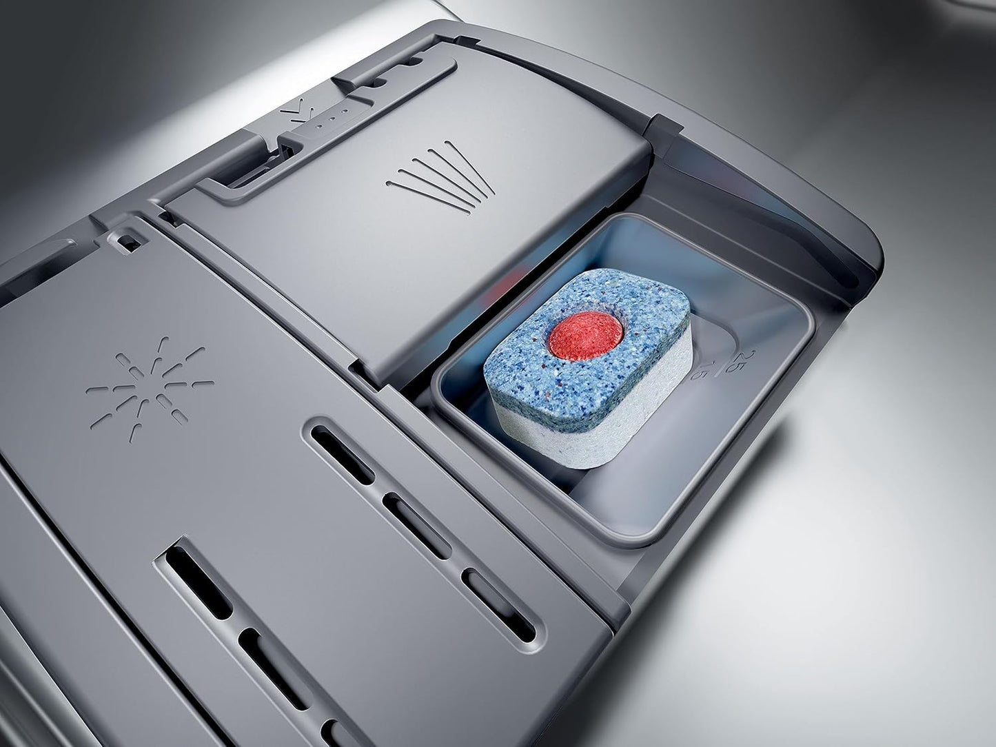 Siemens SR65YX08ME, iQ500 Smarter Geschirrspüler Vollintegriert, 45 cm breit, Besteckschublade, Zeolith, extra leise, aquaStop, automatische Türöffnung nach Programmende, varioSpeed, Innenbeleuchtung