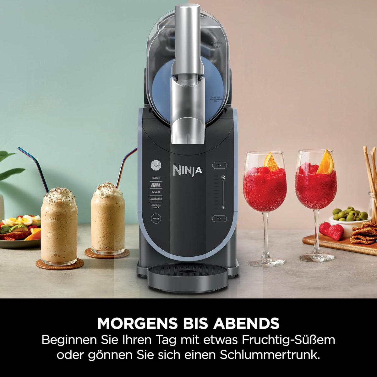 Ninja SLUSHi Maschine für Slush, Eis-Cocktails, Frappé, Milchshakes & gefrorenen Saft, ohne Eis oder Vorbereitungsaufwand, WhisperChill-Technology, fasst 1,9 L, Grün, FS301EUTG