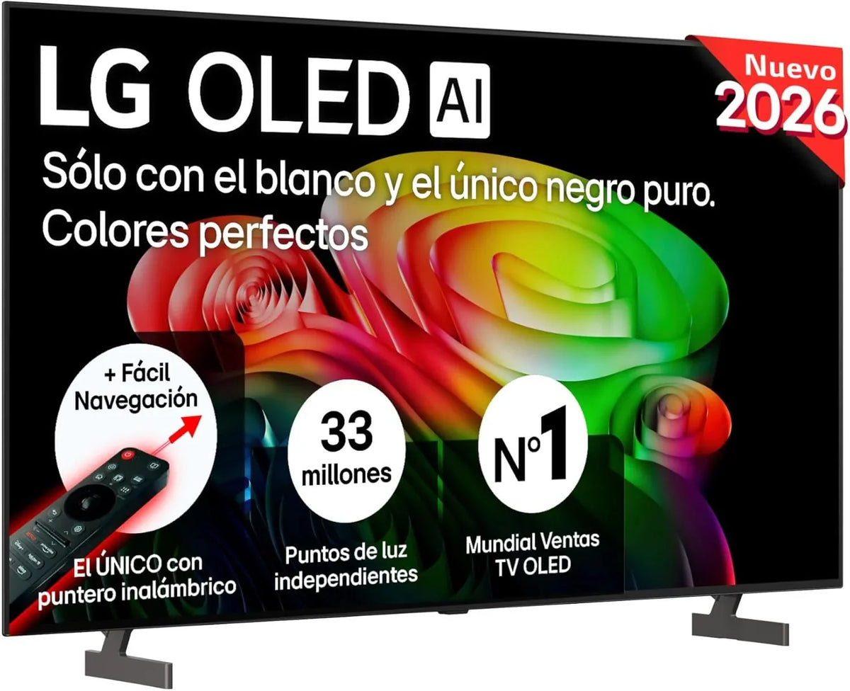 LG OLED65C54LA - TV 65", OLED EVO 4K, Smart TV AI C5, WebOS 25, Super Upscaling, Dolby Vision and Dolby Atmos, AMD FreeSync, Alexa/Google Assistant, Black