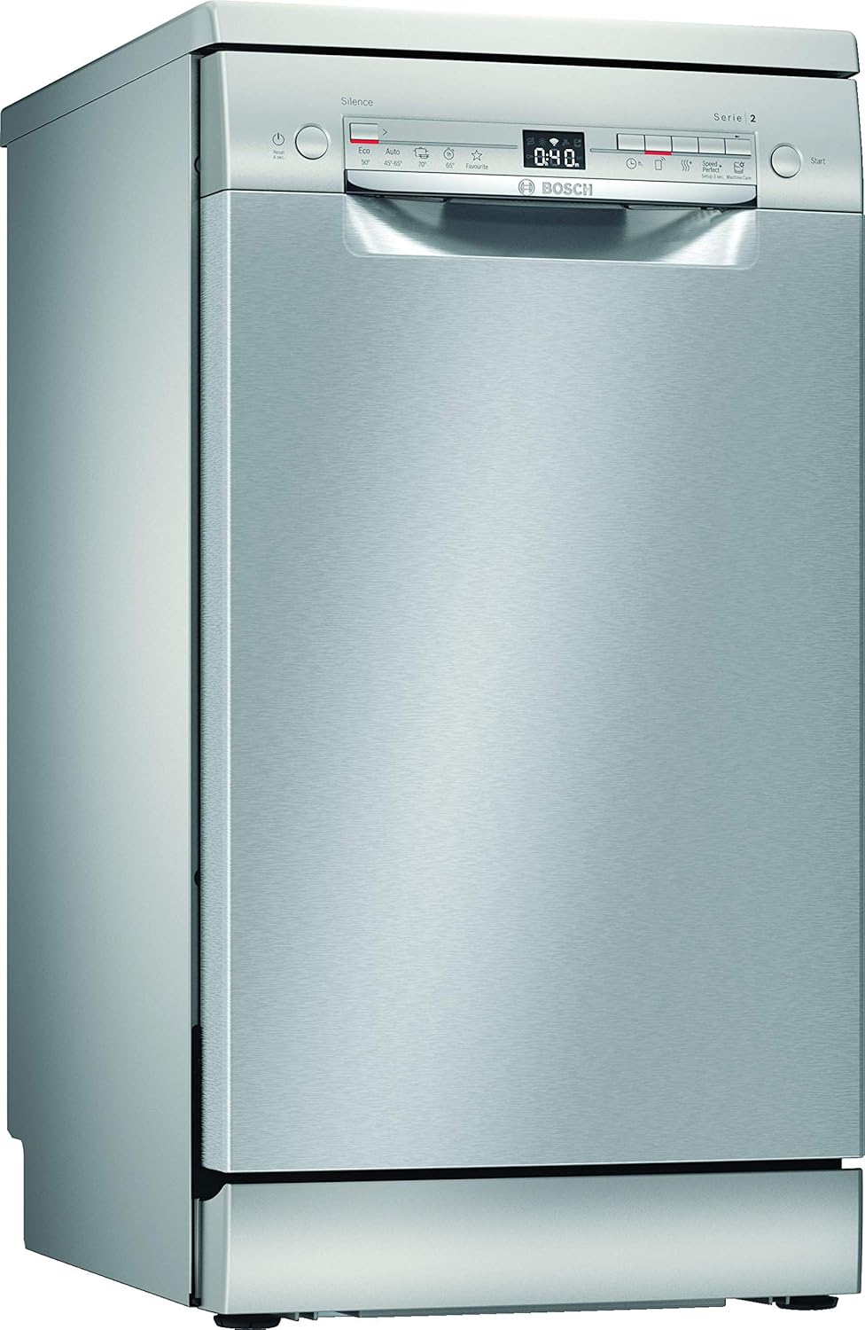 Bosch SPV2IKX10E Serie 2 Smarter Geschirrspüler vollintegriert, 45 cm breit, Besteckkorb, Extra Trocknen auf Knopfdruck, InfoLight roter Lichtpunkt am Boden, AquaStop Schutz gegen Wasserschäden, Weiß