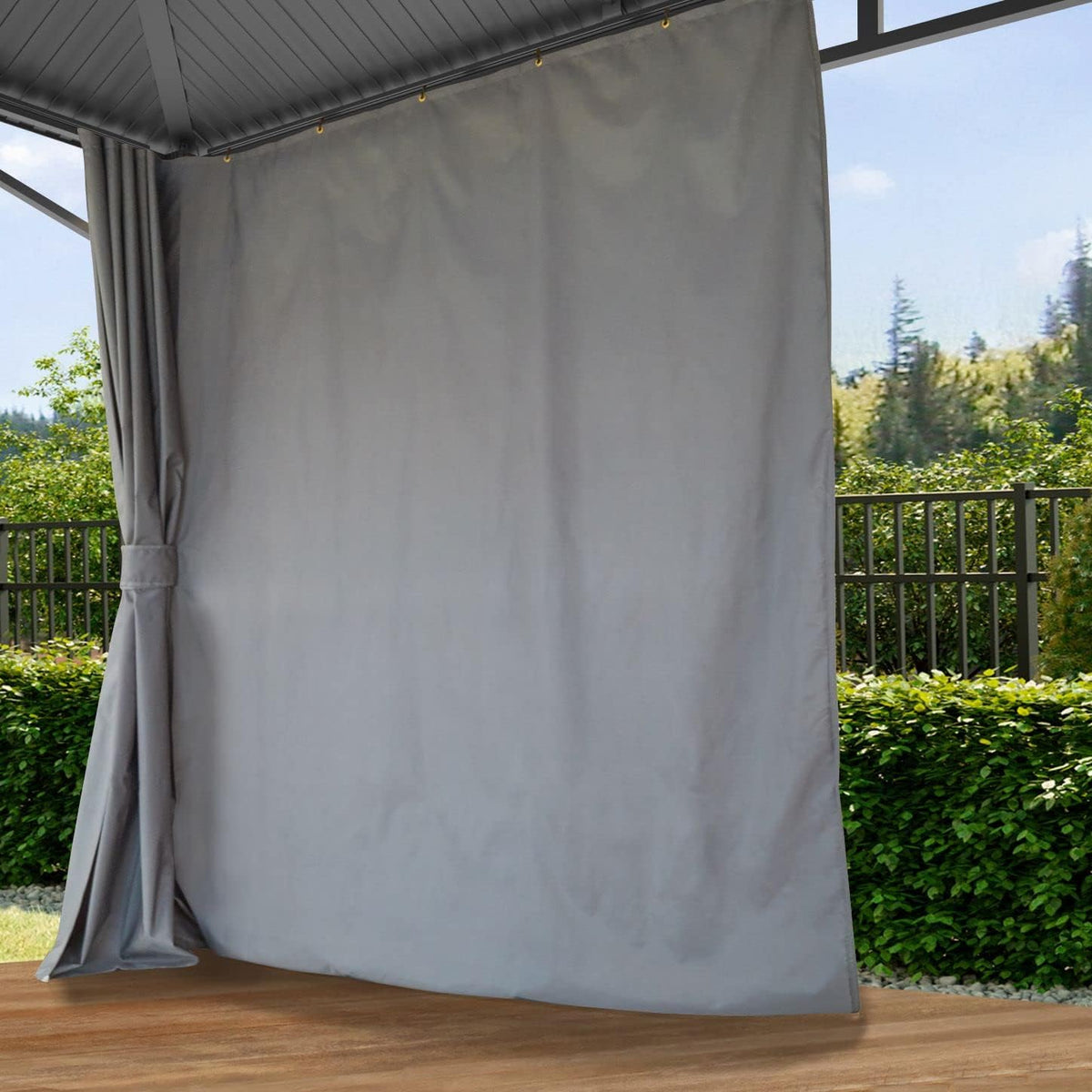 TOOLPORT Gartenpavillon 3x3 m Stahldach Hardtop 4 Seitenteile in Grau, Pfosten 9x9 cm