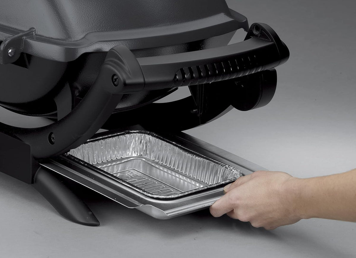 Weber Q1400 Elektrogrill, 43 x 32cm Grillfäche, portabler BBQ Grill, 2-geteilter porzellanemaillierter Guss-Grillrost, Aluminiumguss Deckel & Gehäuse - Dark Grey (52020079)