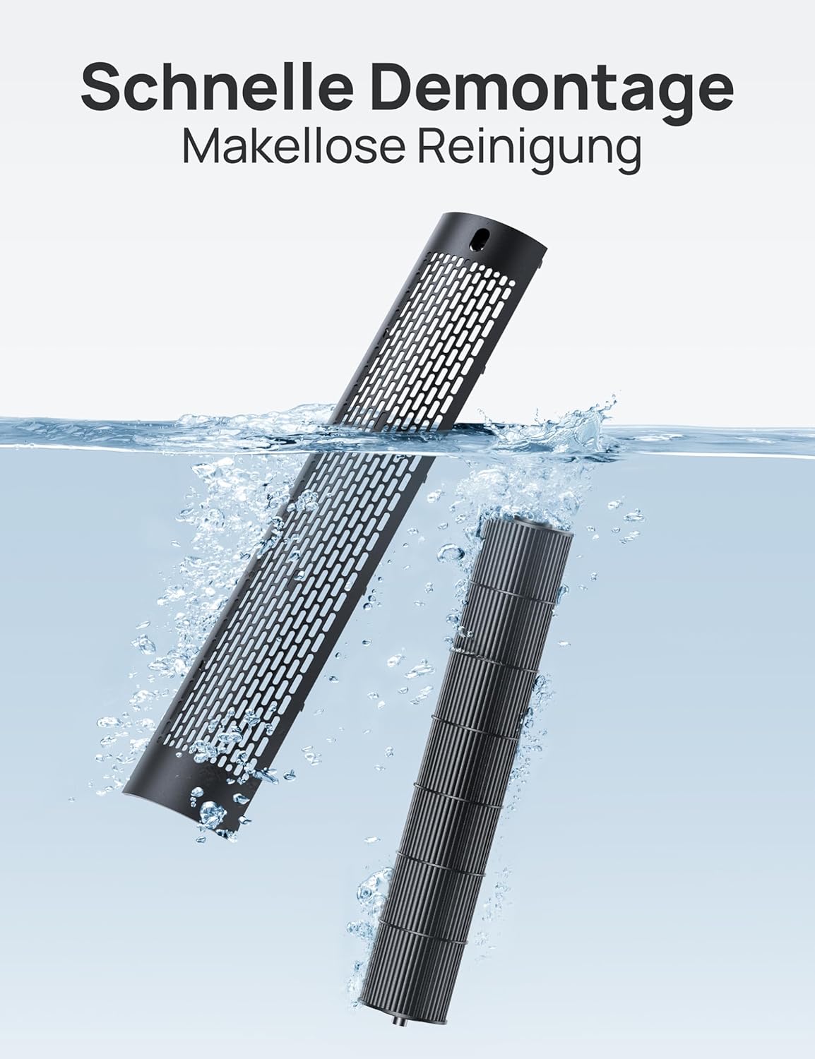 DREO 25 dB Leiser Smart Turmventilator, 106cm Höhe 4 Modi 9-Geschwindigkeit Max 7,9m/s 12H Timer 90° Oszillierender Ventilator mit Fernbedienung Sprachsteuerung Kühlung, Cruiser Pro T2S, Schwarz