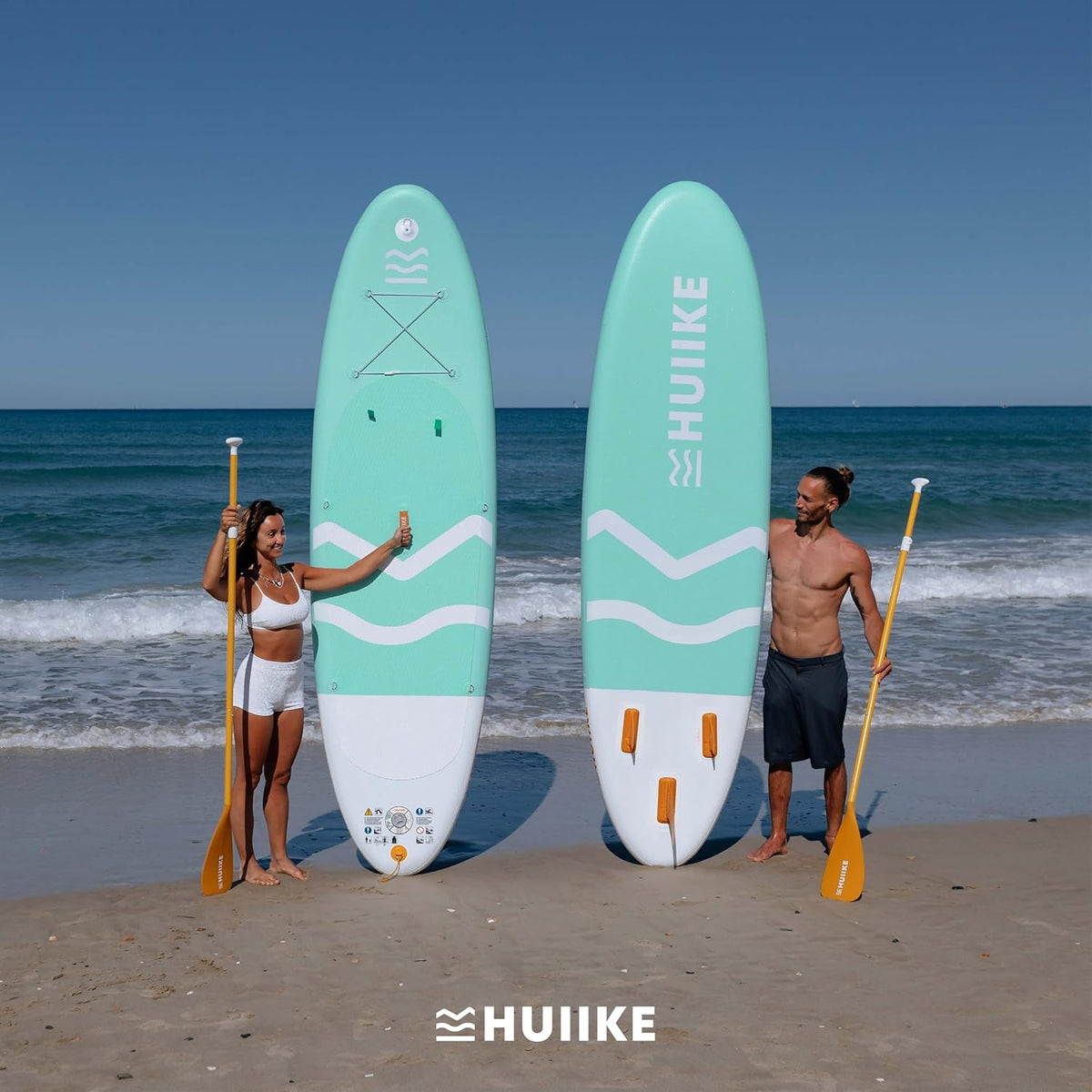HUIIKE Tabla Paddle Surf Hinchable con Accesorios Incluidos, Remo, Quillas, Inflador. Stand Up Paddle Board Gran Estabilidad y Resistencia. 305 x 84 x 15 cm, Soporta hasta 130 kg