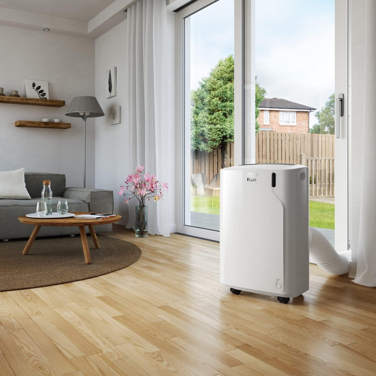 De'Longhi Pinguino - 3-in-1 Mobiles Klimagerät, für Räume bis 27 m², mit Luftentfeuchter & Ventilator, 9400 BTU, Leiser Betrieb, Fernbedienung, 24h-Timer, Energieeffizienzklasse A (PACEM82)