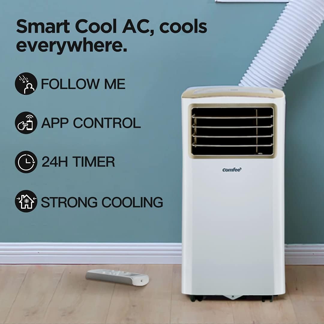 Comfee Mobiles Klimagerät MPPH-09CRN7, 9000 BTU 2,6kW, Kühlen&Ventilieren&Entfeuchten, Raumgröße bis 88m³(33㎡), Mobile Klimaanlage mit Abluftschlauch