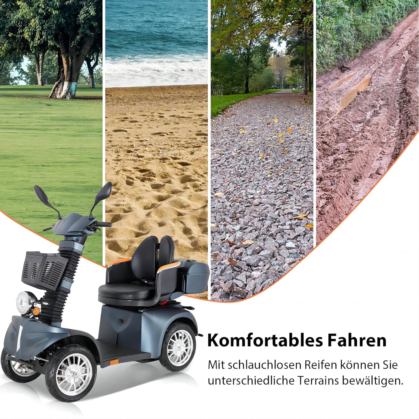 2025 Scooter de movilidad ZVGREEN de 4 ruedas – modelo para personas mayores con asiento tipo capitán – hasta 15 km/h – gran espacio de almacenamiento – asiento giratorio – freno electromagnético