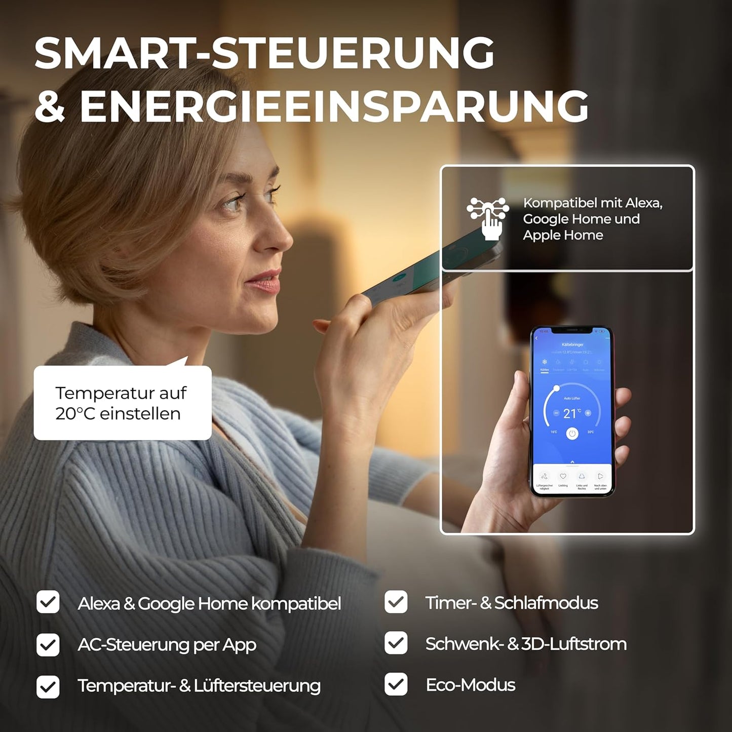 Kältebringer Multisplit Klimaanlage 2 Innengeräte - 18000 BTU - 5,3 kW - Inverter Klimagerät mit Heizfunktion, WiFi und App - sehr leise & energiesparend - Kühlen, Heizen, Lüften, Entfeuchten