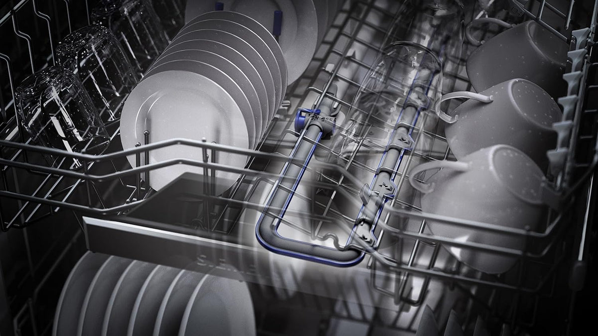 Siemens SN43ES14VE, iQ300 Smarter Geschirrspüler, Unterbau-Spülmaschine mit Besteckschublade, 60 cm, automatische Türöffnung dank autoOpen dry, besonders leise mit iQdrive-Motor, aquaStop, Edelstahl