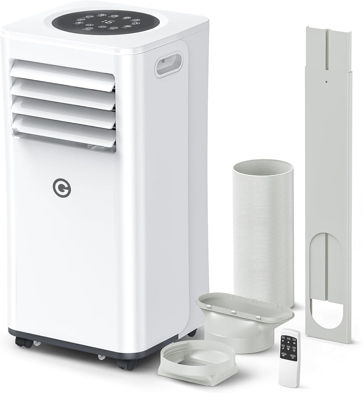 9000 BTU Aire Acondicionado Portátil, 4 en 1: Refrigeración, Ventilador, Deshumidificador y Modo Sueño, Silencioso, con Mando, Temporizador 24h y Kit de Ventana, para Dormitorio, Oficina, Garaje, 33㎡