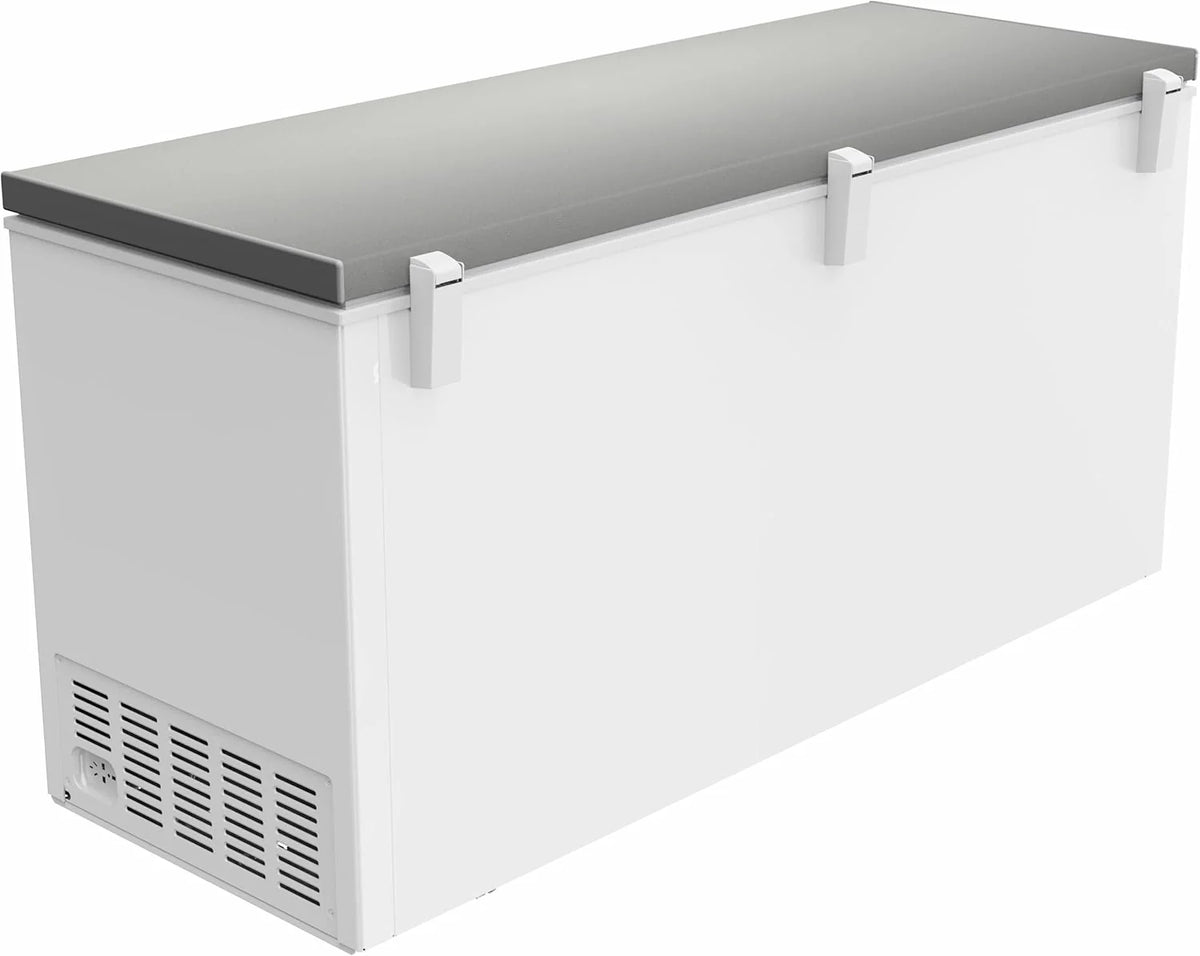 METRO Professional Congelador horizontal GHF2700S, 188 x 73,5 x 94,5 cm, 700 L, 125W, 3 cestas, iluminación LED, 6 ruedas, con cerradura, blanco/gris